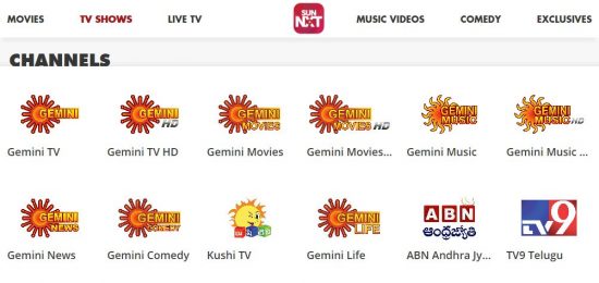 telugu live tv sun nxt app