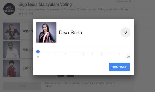 Voting Bigg Boss Malayalam