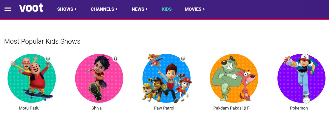 Voot Kids App Watch Online Free Cartoon Shows, Kids Stories