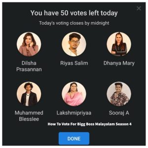How To Vote For Bigg Boss Malayalam Season 4