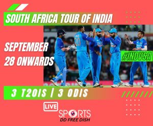 South Africa Tour of India Live on DD Sports Channel